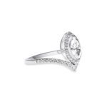 Neptunes Blvd Jewelry 0.798 Ctw Marquise Diamond V-Shaped Pave Engagement Ring