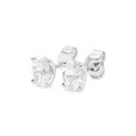 0.880 CTW Oval Diamond Stud Earrings - Timeless Elegance and Sparkle