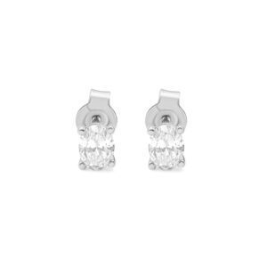 Oval Diamond Stud Earrings