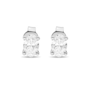 Oval Diamond Stud Earrings