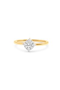 Round Diamond Floral Promise Ring