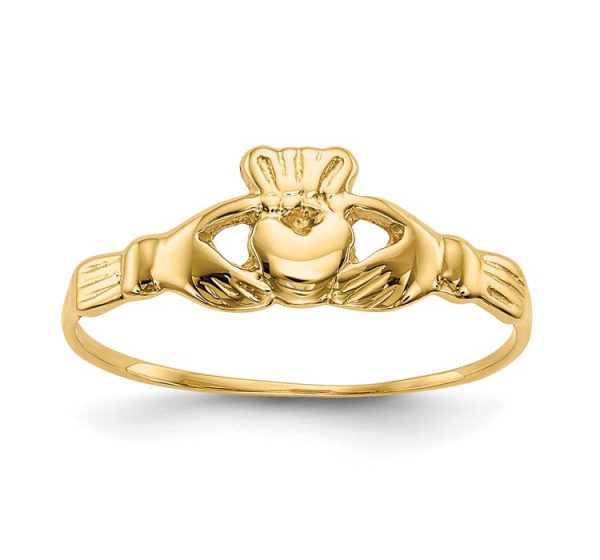 10K Childs Polished Claddagh Ring
