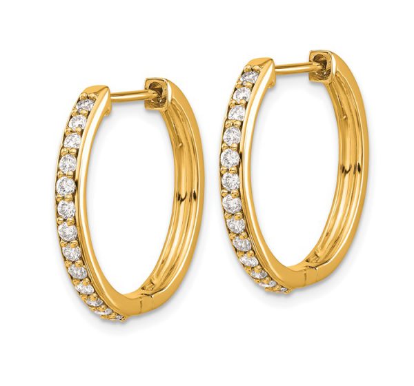10k Diamond Hinged Hoop Earrings