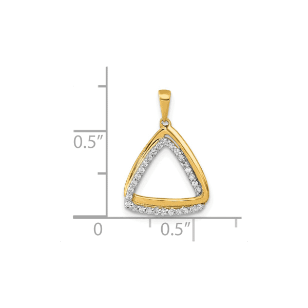10k 1/6ct. Diamond Double Triangle Pendant
