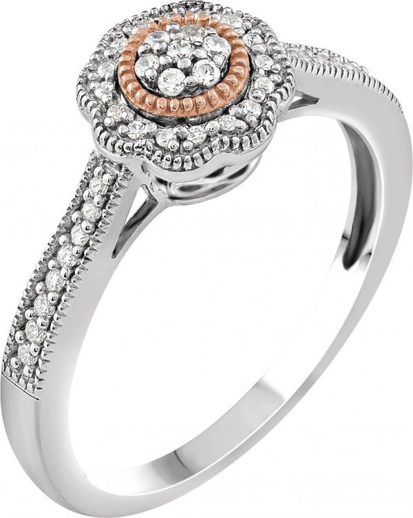 10K White/Rose 1/6 CTW Natural Diamond Promise Ring - 652982