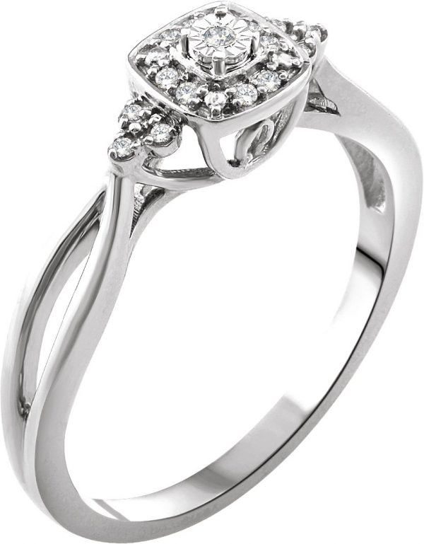 10K White .05 CTW Natural Diamond Promise Ring - 653017