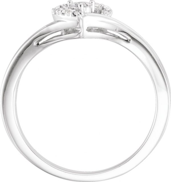 10K White .06 CTW Natural Diamond Heart Promise Ring - 652988