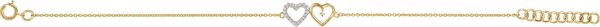 10K Yellow .07 CTW Natural Diamond Double Heart 7" Bracelet - 652690