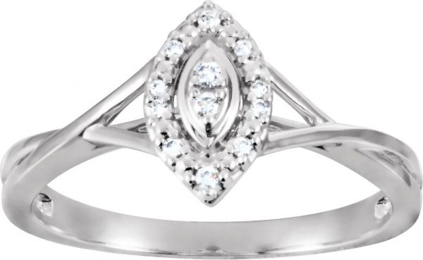 10K White .06 CTW Natural Diamond Promise Ring - 652993