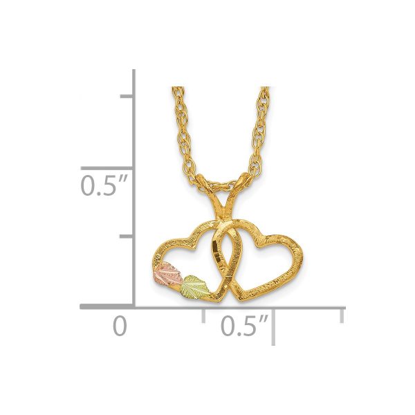 10k Tri-Color Black Hills Gold Double Heart Necklace