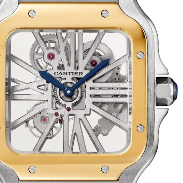 Santos de Cartier Watch, Large Model, Manual Winding, Steel Case, Yellow Gold