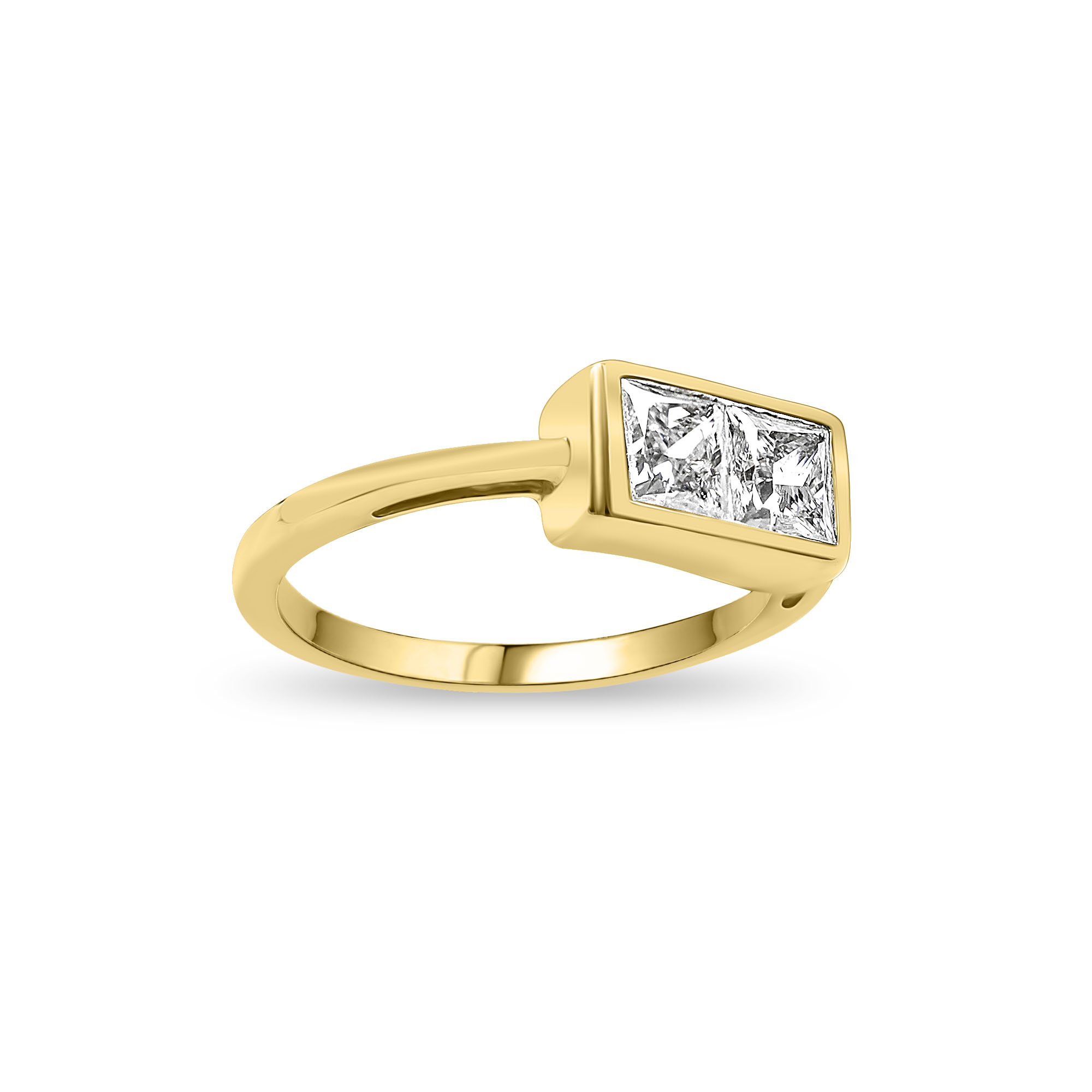 1.088 Ctw Emerald Diamond Bezel Set Ring | Timeless Brilliance