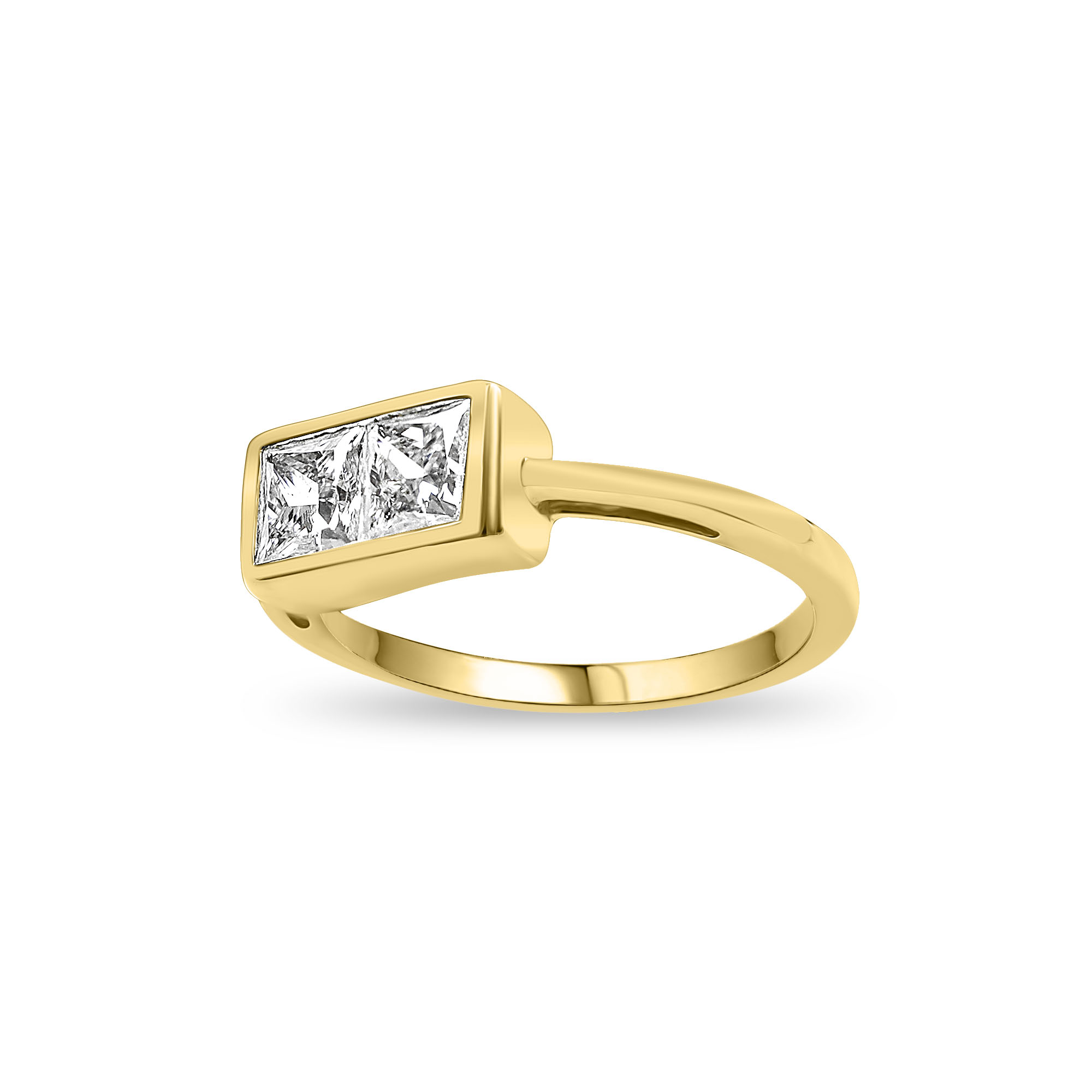 1.088 Ctw Emerald Diamond Bezel Set Ring | Timeless Brilliance